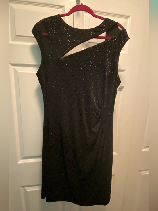 Scarlett Dresses & Skirts - Black Glitter Sleeveless Sheath Dress by Scarlett Size 18 NWT w/ cutout
